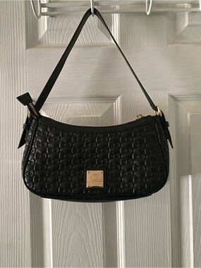 Hello Kitty Black Quilted Shoulder Bag with Gold Logo Plaque